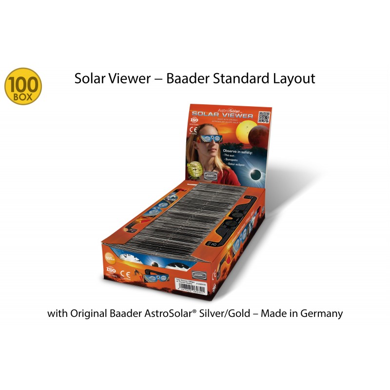 Lot de 100 lunettes d'observation solaire AstroSolar® avec présentoir