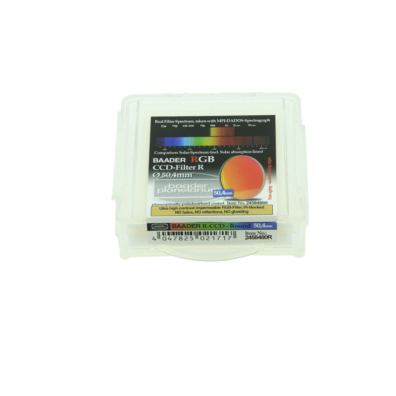 FILTRE ROUGE ROND CCD, PLAN PARALLELE, Ø 50.4 MM NON MONTE